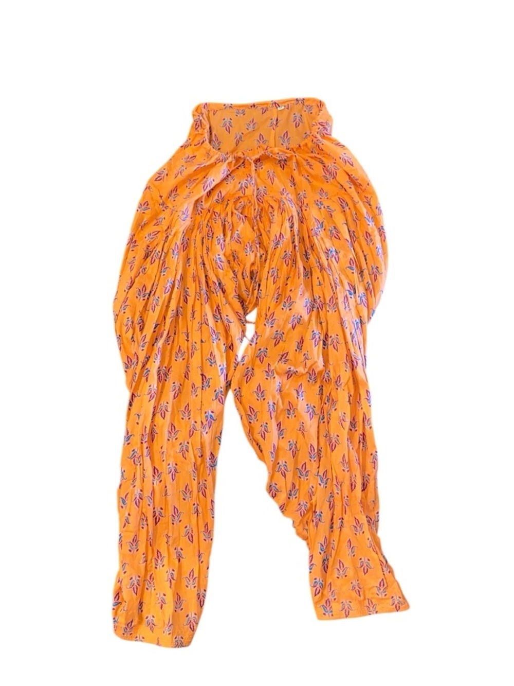 Patiala Pants Orange Purple Printed Draped harem yogi yoga boho bohemian cotton - Picture 5 of 11